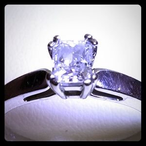1/2 carat Princess Cut Diamond Ring, White Gold